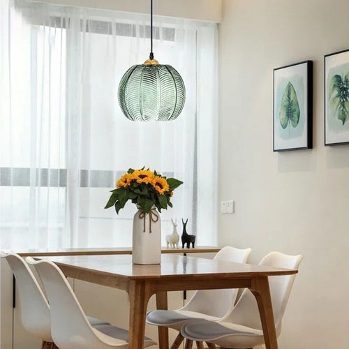 suspension Nordique moderne LED rayé verre pour salle à manger cuisine île chevet décor à la maison