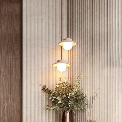 Suspension LED style nordique en pierre pour décoration maison - vue 4 sur 6