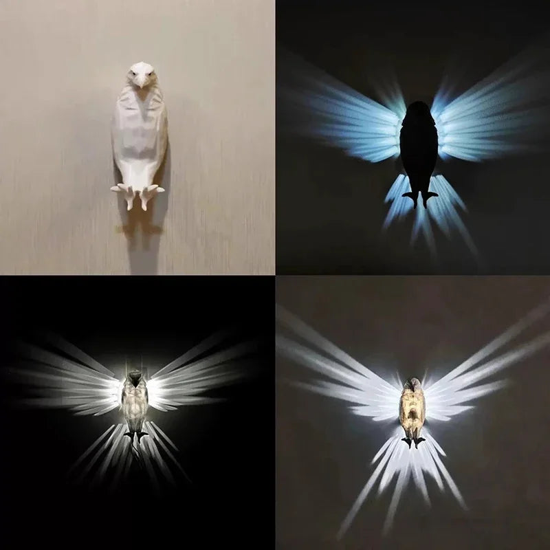 applique murale led hibou aigle décoration créative pour la maison - vue 7 sur 13