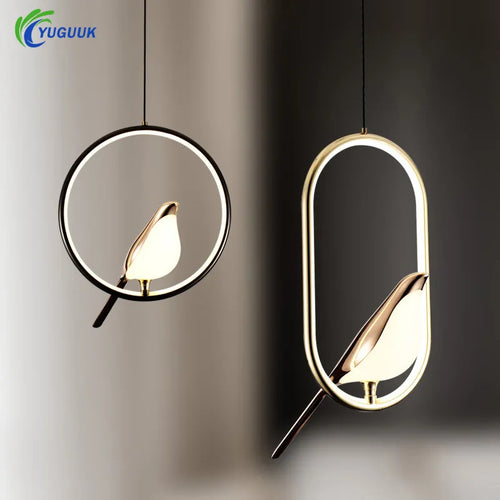 Nordique créatif pie suspension lumières lumière de luxe postmoderne personnalité suspension lampe étude chambre chevet Led lustre