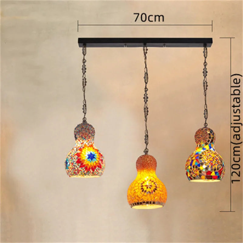 lustre en mosaïque turque fait main style art déco romantique en verre coloré - vue 16 sur 16