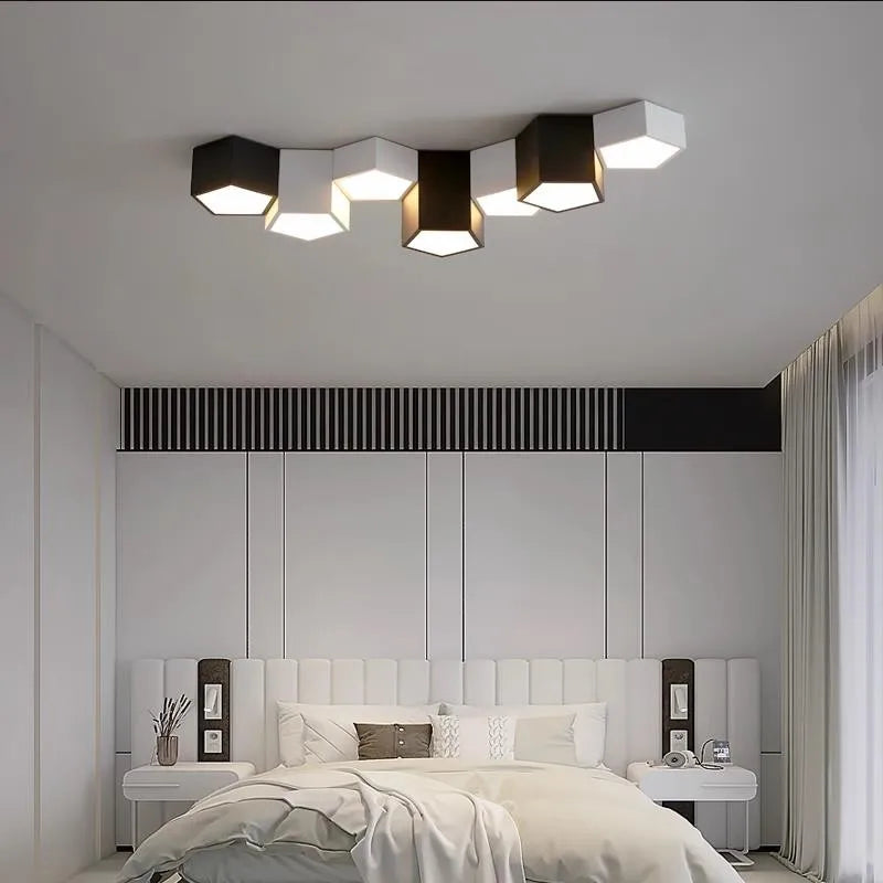plafonnier moderne avec lumière led pour bureau et étude - vue 2 sur 12
