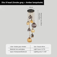 suspension en verre moderne pour éclairage décoratif intérieur