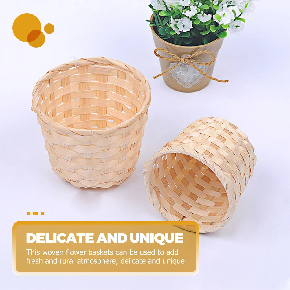 lot de 4 paniers de rangement en bambou tressé pour organisation - vue 7 sur 7