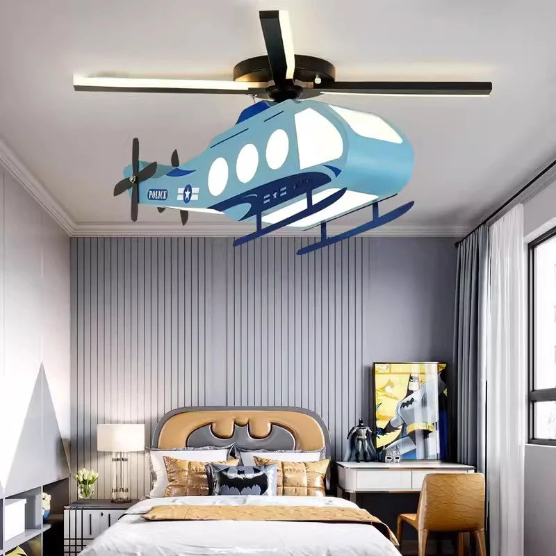 plafonnier hélicoptère créatif pour chambre d'enfant et adolescent - vue 3 sur 6