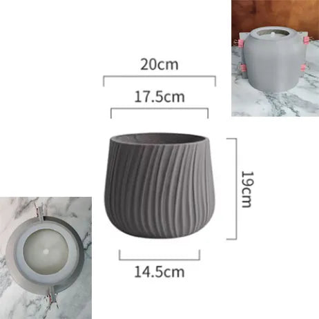 moule en silicone moderne pour pot de fleurs en béton léger et luxueux