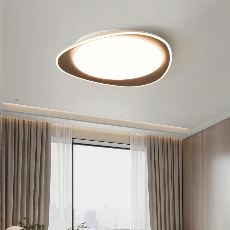 Plafonnier bois véritable chambre lumières LED décor à la maison pour salle d'étude cuisine salon - vue 5 sur 10