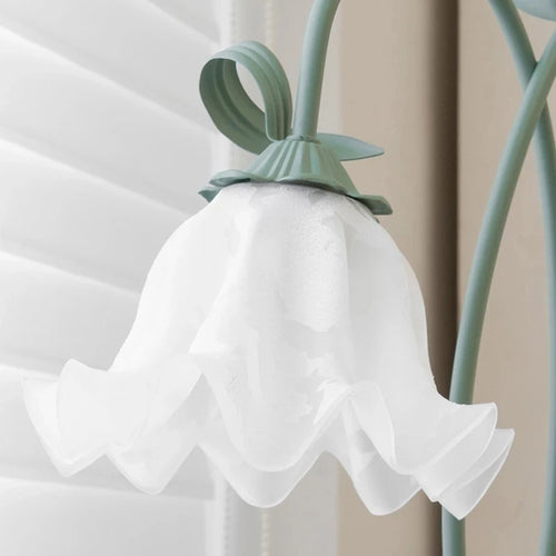 lampadaire vintage style pastoral avec appliques en verre - vue 6 sur 7