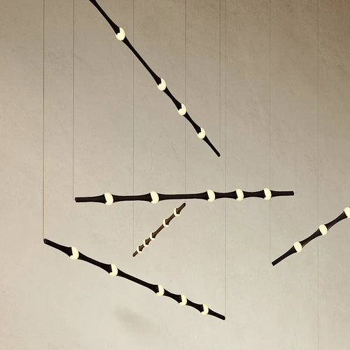 suspension nordique en acrylique design bambou pour décoration intérieure - vue 7 sur 10
