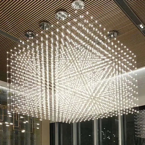 lampe led carrée en acier inoxydable avec cordon réglable - vue 5 sur 6