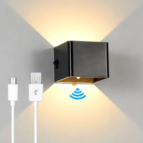applique murale led rechargeable sans fil avec capteur humain usb - vue 11 sur 10