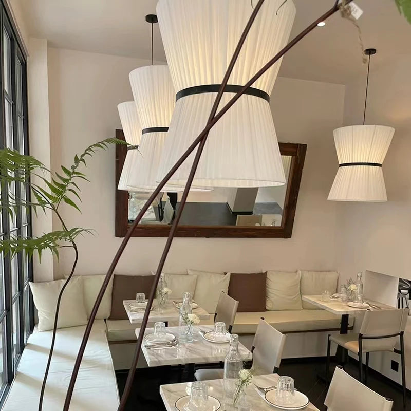 Nordique minimaliste Vintage Wabi Sabi tissu lustre B & B Restaurant Bar salle à manger décor à la maison suspension LED lumières suspension lampe