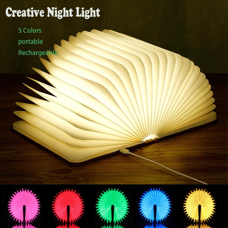 Lampe de livre pliante 3D LED