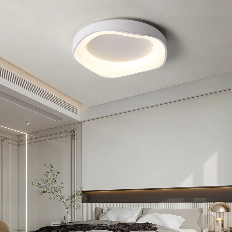 Plafonnier LED moderne minimaliste noir blanc gris en forme de fleur pour salon salle à manger chambre étude éclairage