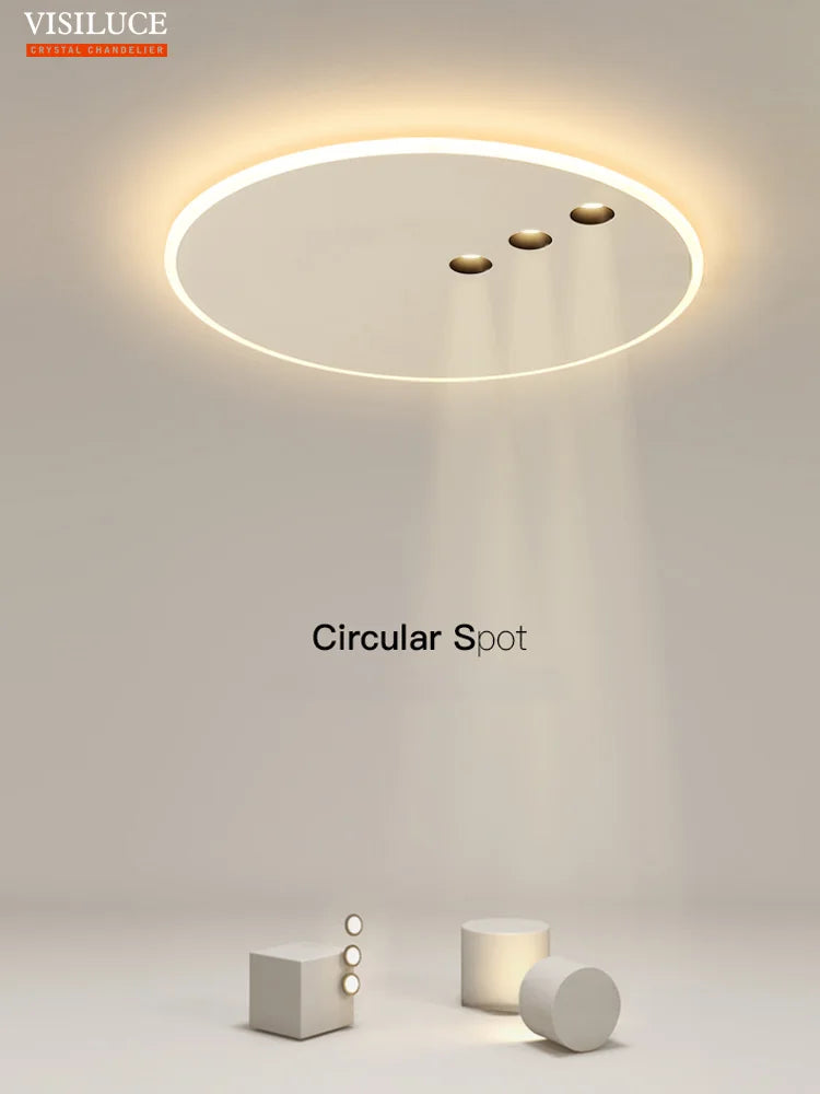 plafonnier led rond minimaliste à intensité réglable pour intérieur - vue 2 sur 8