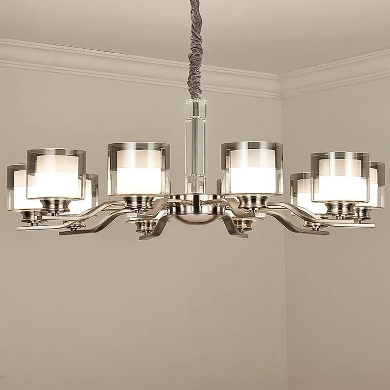 plafonnier led suspendu métal nickel design moderne luminaire décoratif intérieur