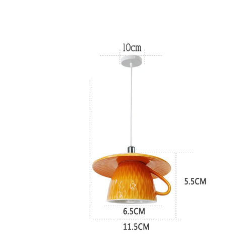 suspension en céramique design art thé éclairage led g4 - vue 18 sur 30