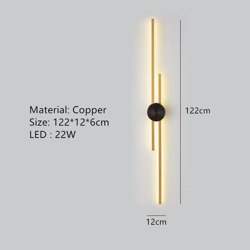 applique murale led minimaliste en laiton pour restaurant et allée - vue 14 sur 18