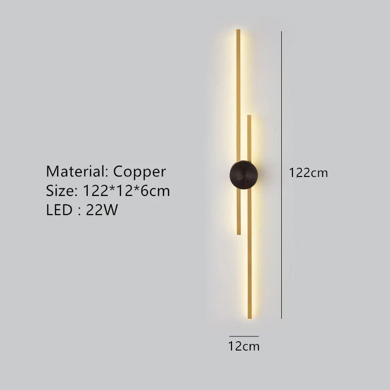 applique murale led minimaliste en laiton pour restaurant et allée - vue 13 sur 18