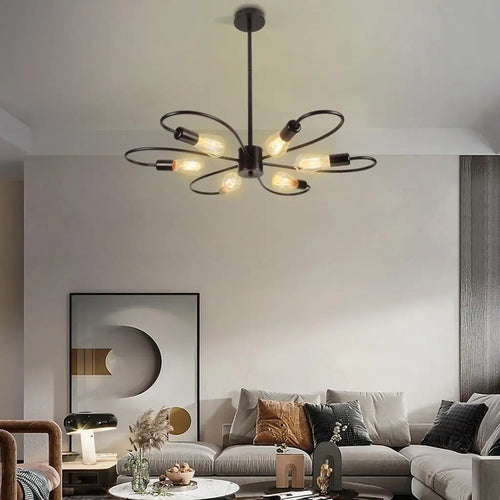 lustre moderne à leds pour salon nordique suspension - vue 2 sur 10