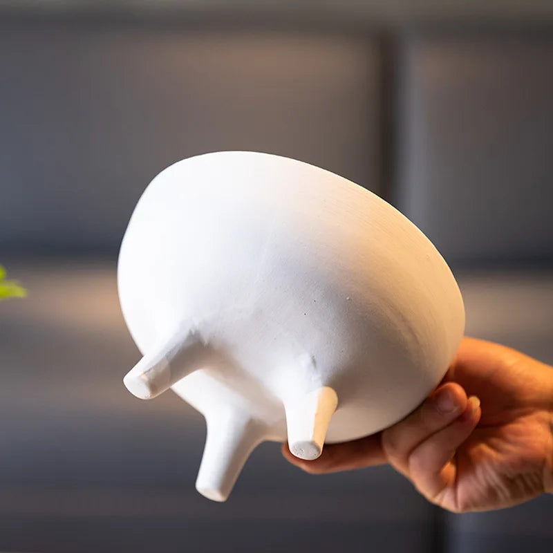 pot de fleurs en céramique trépied vase à fleurs rangement bureau - vue 5 sur 10