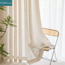Voilage rideau style lin moderne pour salon chambre