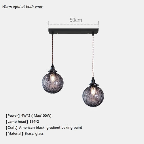 suspension en verre design moderne style loft nordique décoratif