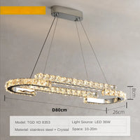 Modern Luxury K9 Crystal Led Chandelier In Dining Room, Nordic Living Room, Kitchen Lights, Bar, Bedroom Lighting Chandelier