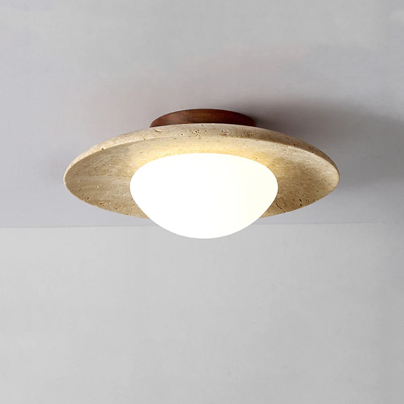 Plafonnier japon wabi sabi pierre frais style