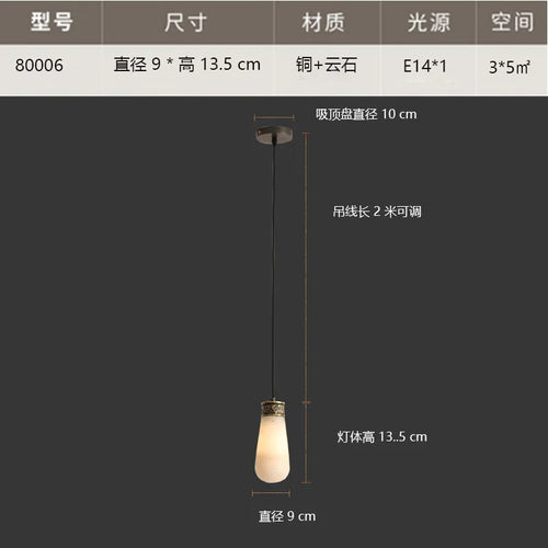 suspension créative en jade pour éclairage intérieur élégant - vue 7 sur 9