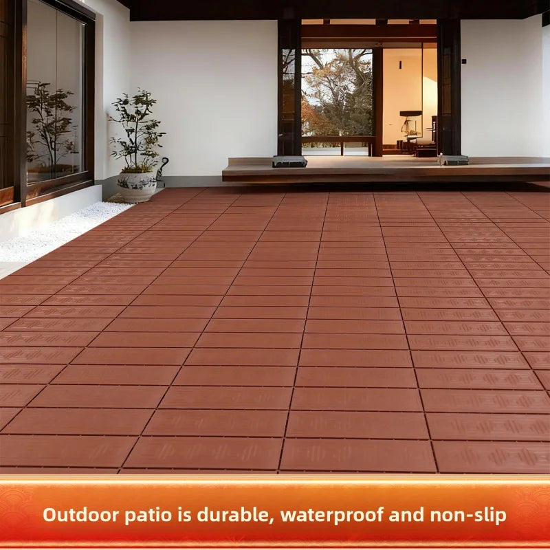 Dalles terrasse clipsables bois composite antidérapantes 11 pièces - vue 3 sur 7
