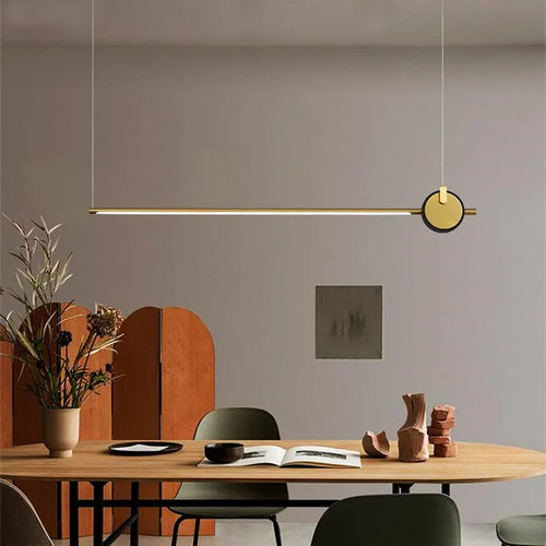 lustre minimaliste moderne en ligne droite pour bureau design - vue 2 sur 8