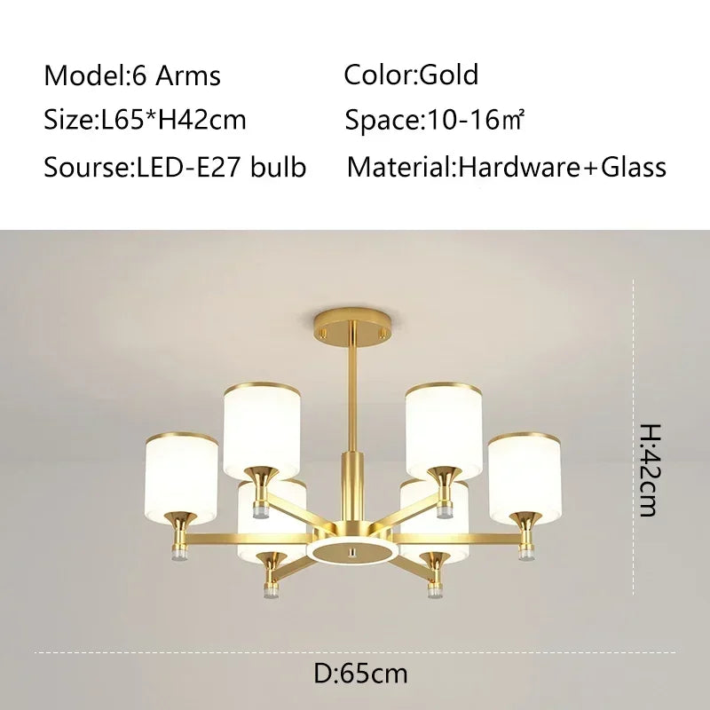 suspension moderne en verre doré et noir pour intérieur élégant - vue 17 sur 17