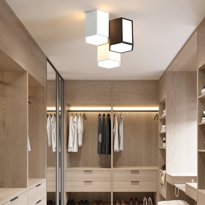 Plafonnier LED créatif géométrique déco - vue 6 sur 8