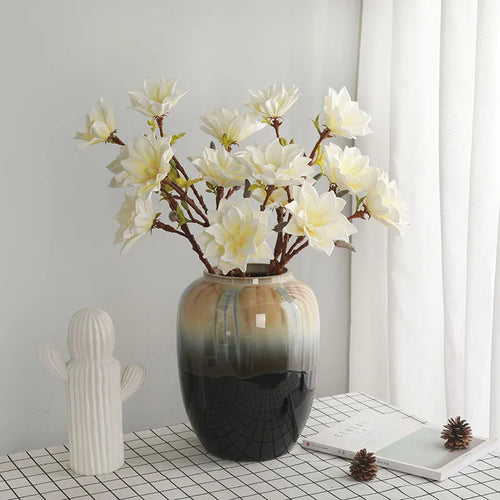 grande branche de magnolia artificielle pour décoration automnale - vue 2 sur 11