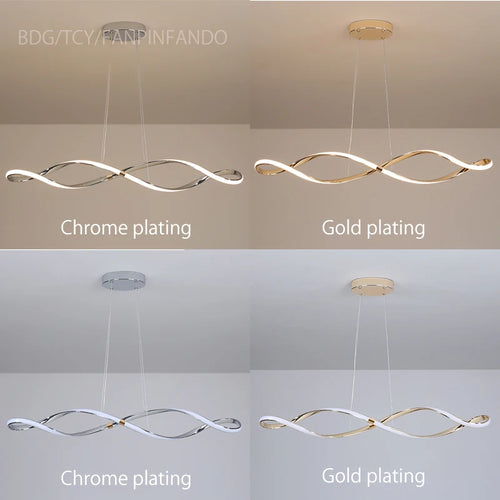 lustre led moderne suspendu avec éclairage et télécommande