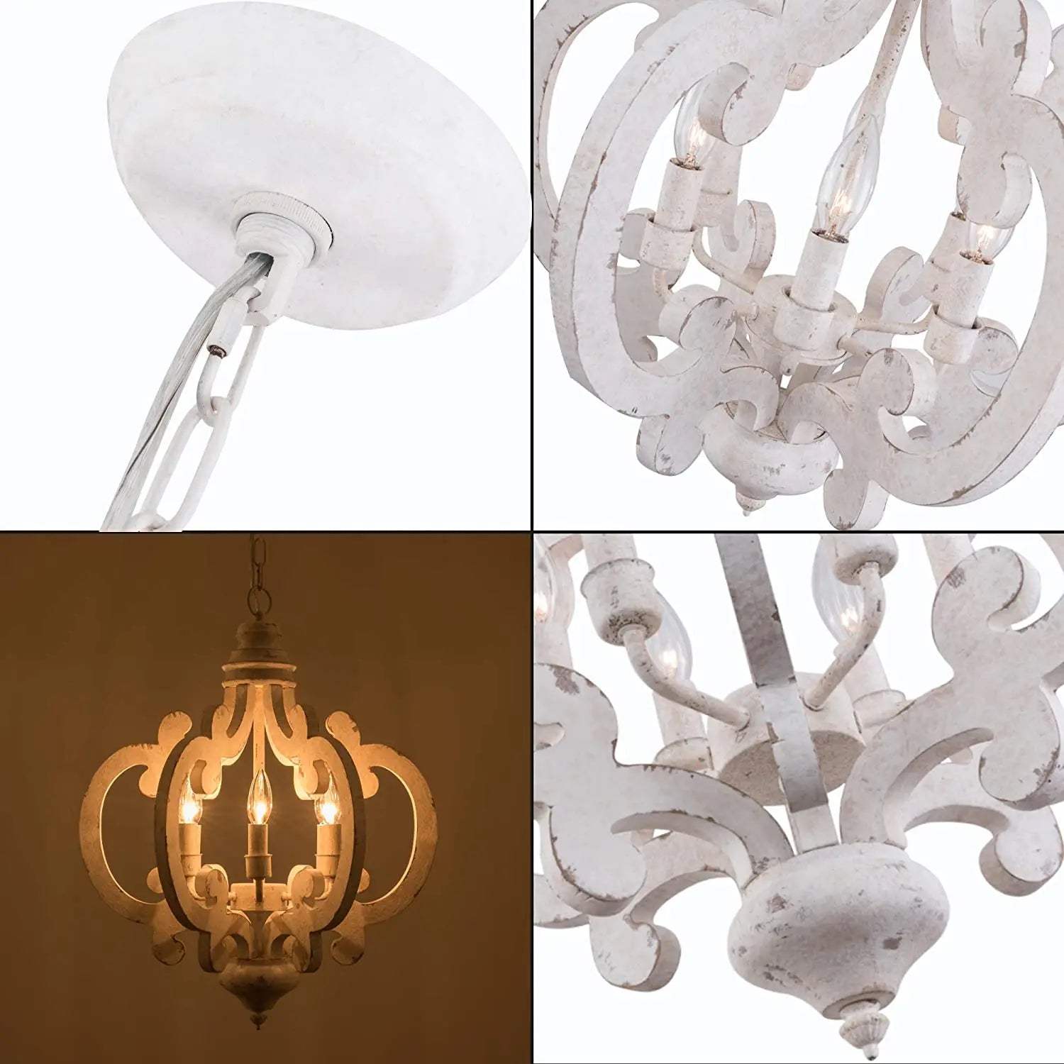 lustre vintage en bois pour ferme et loft rétro - vue 6 sur 7