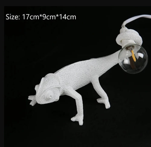lampe de table led mignon lézard nordique en résine - vue 11 sur 11
