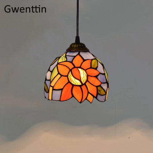 suspension en verre teinté style tiffany pour décoration moderne - vue 14 sur 14