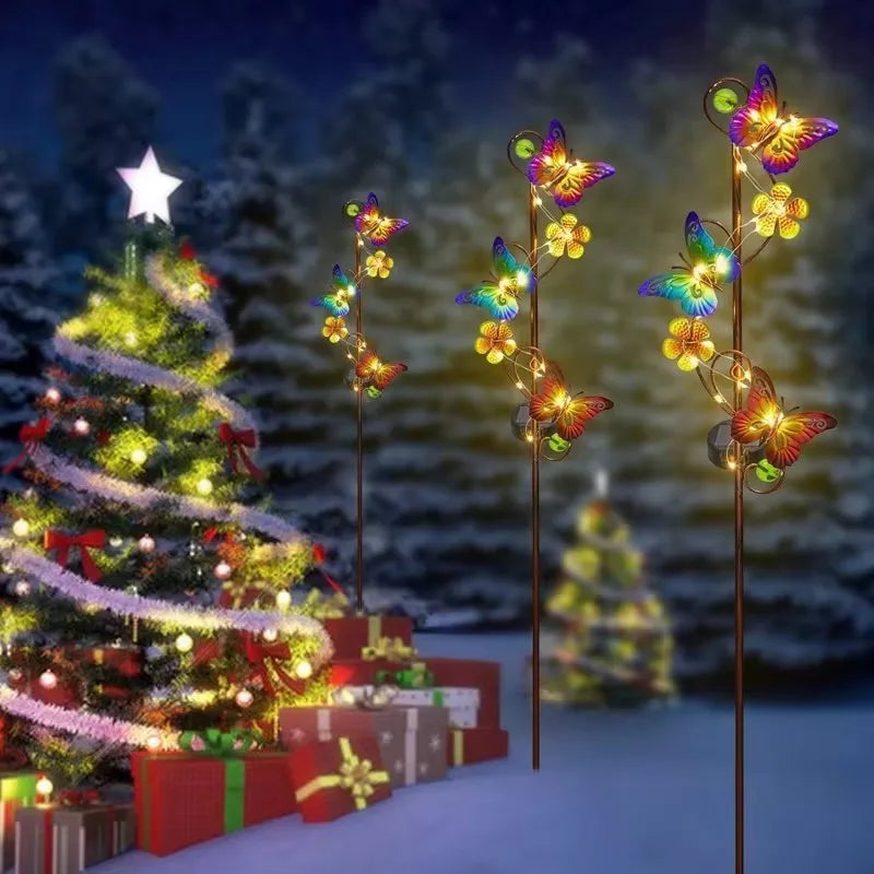 lampe solaire à led papillon décorative pour jardin extérieur