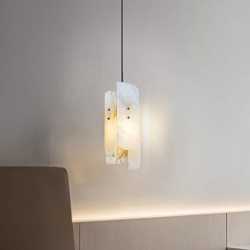 suspension en marbre véritable avec fil de cuivre réglable 	 style - vue 4 sur 7