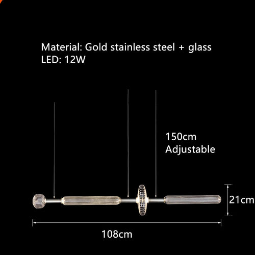 suspension tubes lumineux en verre transparent design nordique réglable - vue 10 sur 20
