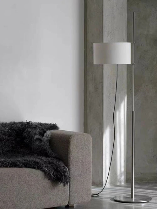lampadaire moderne minimaliste avec abat-jour en tissu rétro - vue 2 sur 8