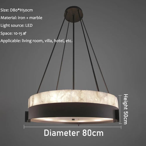 lustre moderne en marbre avec éclairage led créatif intérieur - vue 7 sur 7