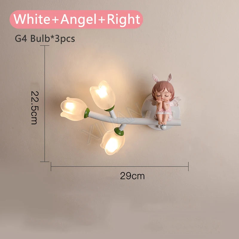 applique murale led g4 décorative avec motif lapin fille - vue 19 sur 22