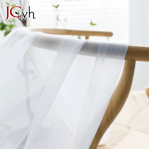 Voilage organza froissé long pour salon chambre fenêtre