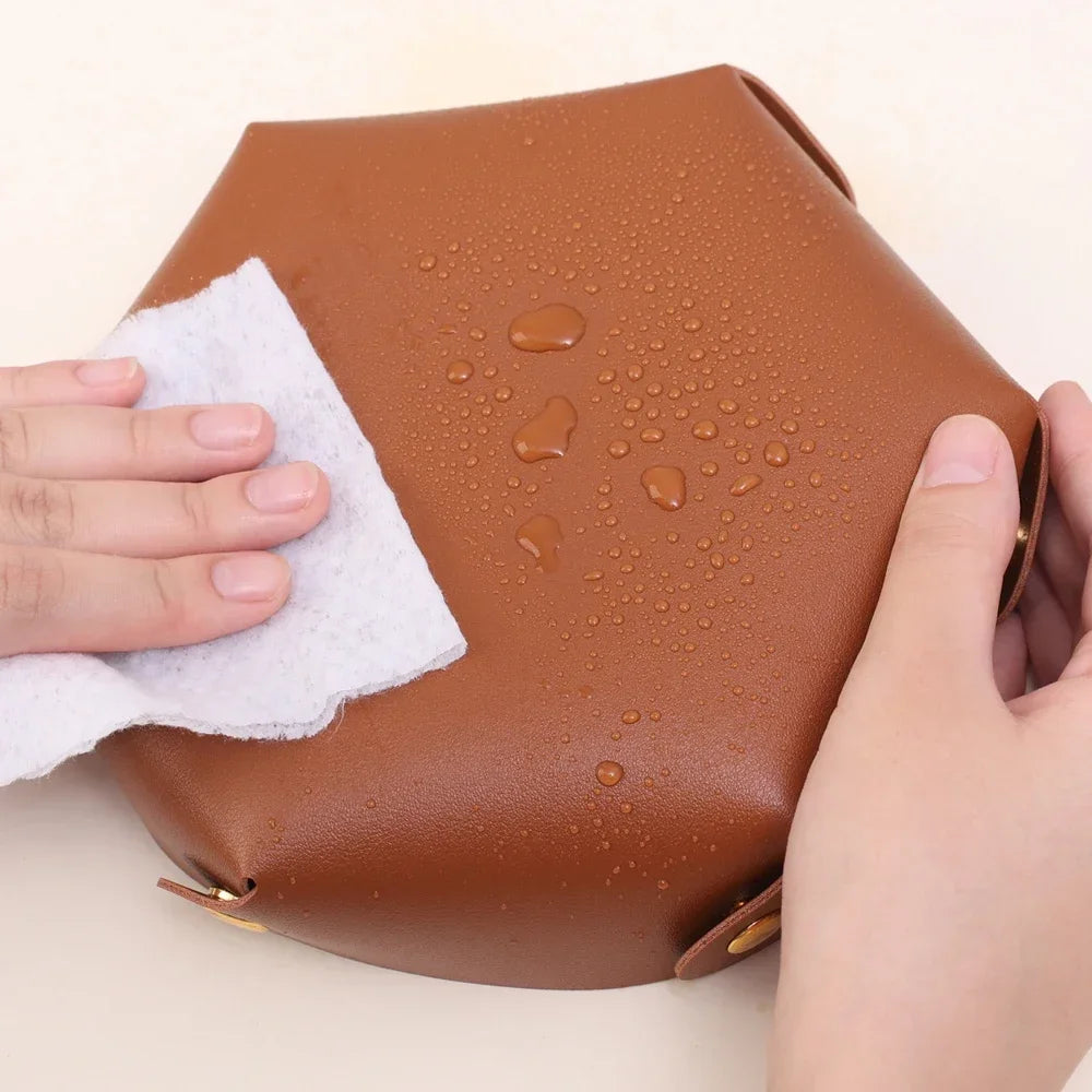 plateau en cuir pliable pour rangement et organisation - vue 5 sur 9