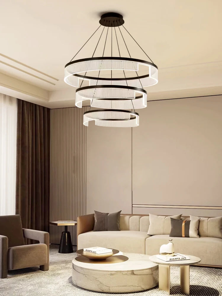 Circular Acrylic Living Room Pendant Light, Pendant Lamp Chandelier, Hanging Light Fittings, Hanging Light Pendant Lamp - vue 5 sur 10