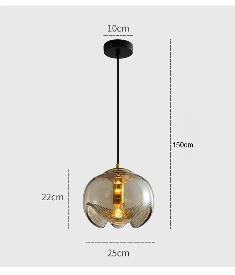 suspension ronde en verre pour restaurant bar et cuisine - vue 15 sur 15