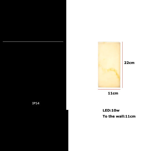 applique murale art deco marbre cube étanche pour intérieur et extérieur - vue 11 sur 12